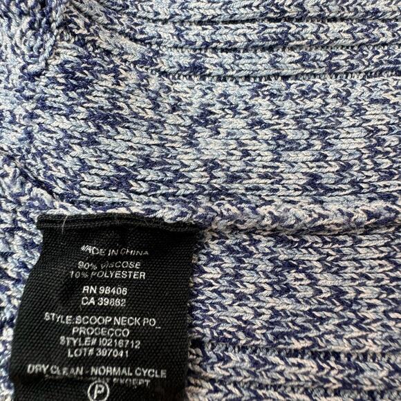 THEORY Scoop Neck Prosecco Pullover Sweater Blue Marble Size Small - Picture 6 of 7